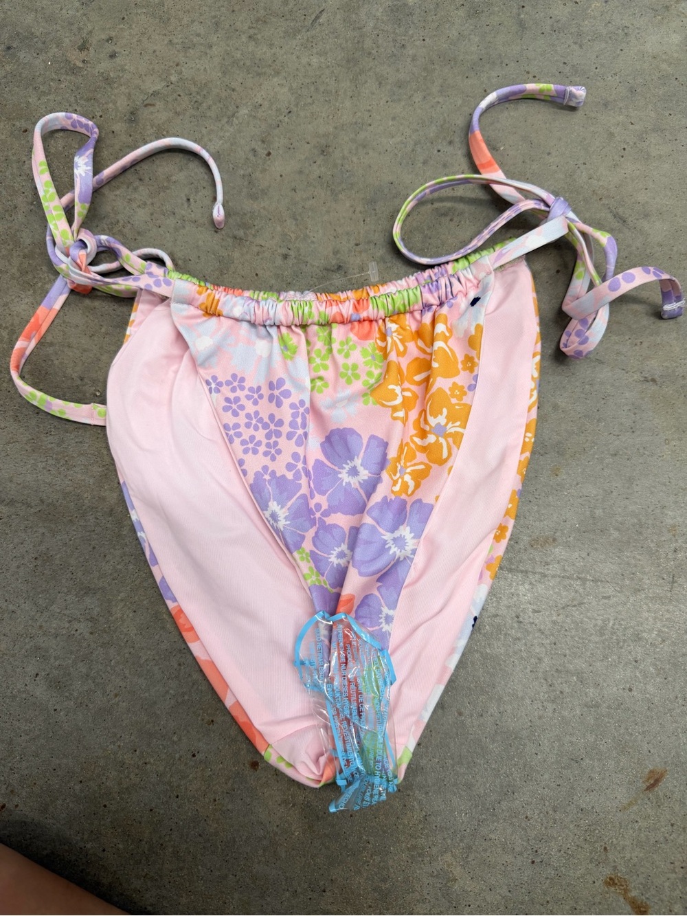 ASOS Pastel Floral Tie-Side Bikini Bottoms - Pink Multi